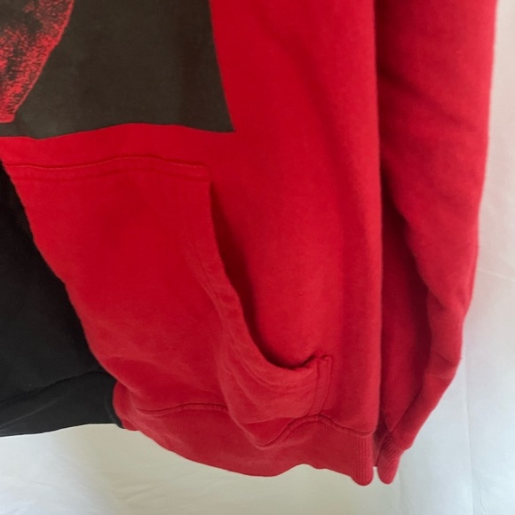 Hot Topic Red and Black Split Skull Sweatshirt​​ - Picture 3 of 5